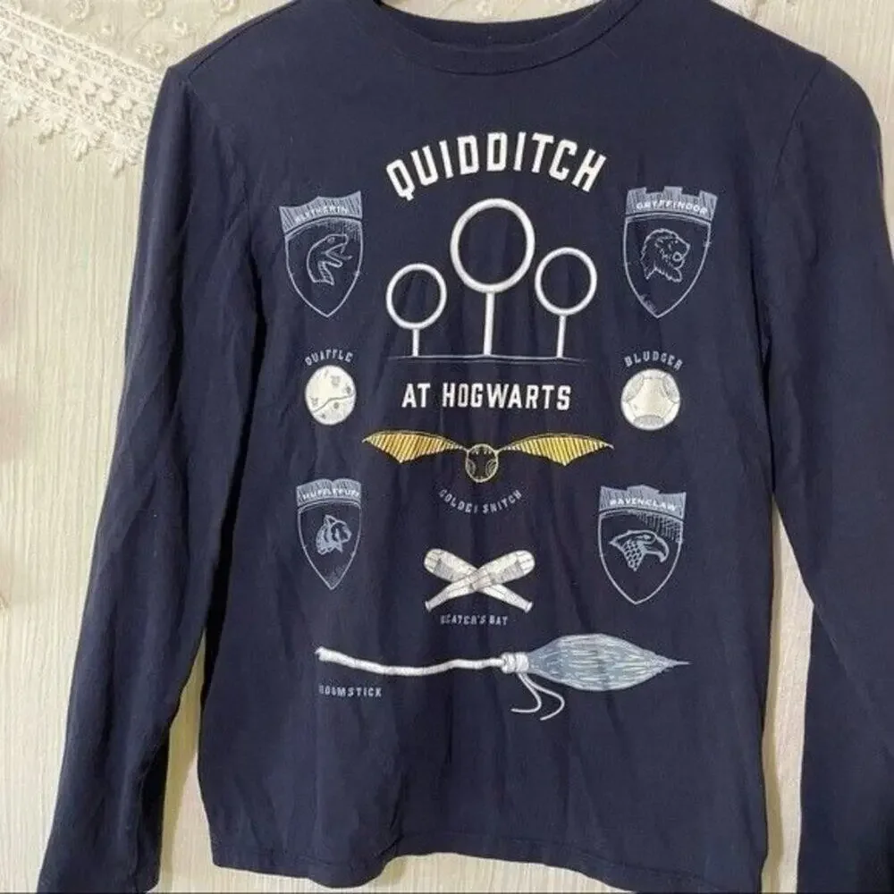 Gap Hogwarts Quidditch Long Sleeve Tee Harry Potter XL Cotton